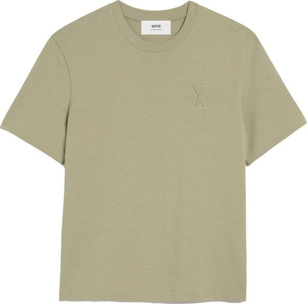 Ami Paris Logo-Embossed Cotton T-Shirt - Image 1