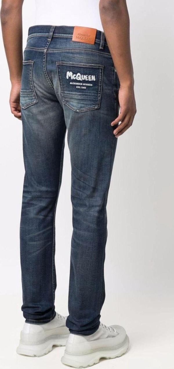 Alexander Mcqueen Mavi Logolu Jean Pantolon - Image 1