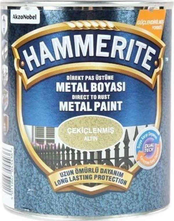 Hammerite Pas Üstü Metal Boyası Çekiçlenmiş Altın 0,75Lt - Image 1