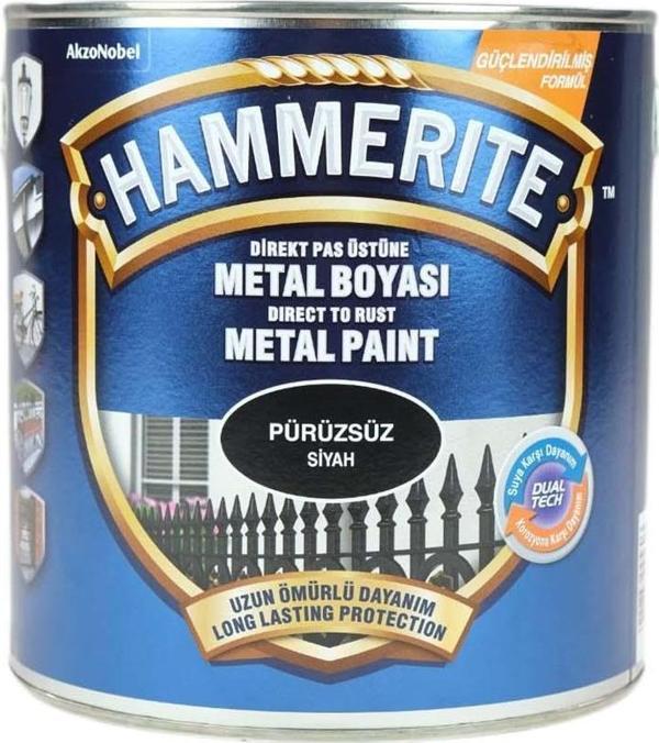Hammerite Pas Üstü Metal Boyası Düz Siyah 2,5Lt - Image 1