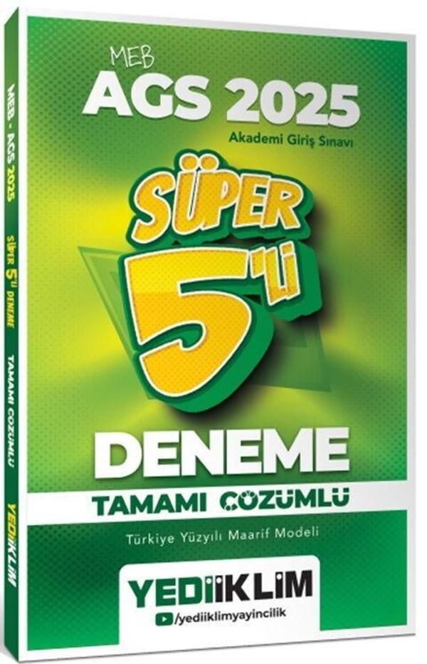 2025 MEB AGS Tamamı Çözümlü Süper 5 li Deneme Yediiklim Yayınları - Yediiklim Yayınları - Image 1