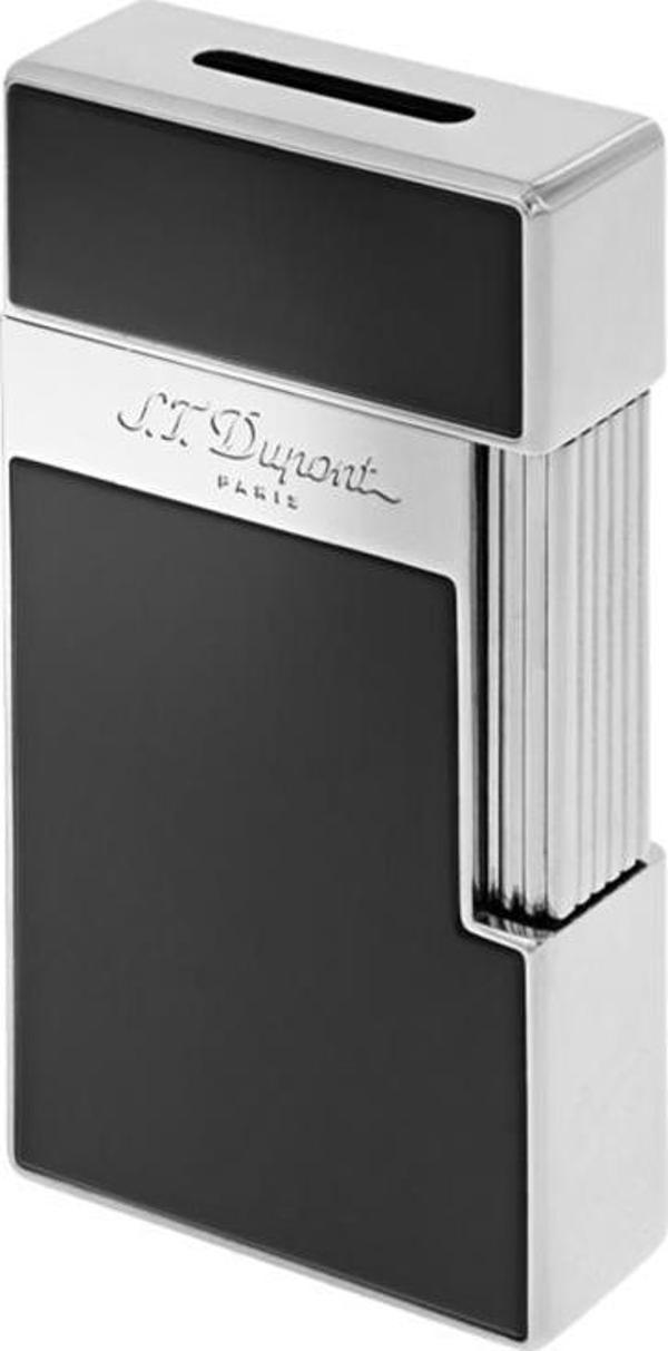 S.T. Dupont Big D Chrome Shiny Black Lacquer Puro Çakmağı 25001 - Image 1