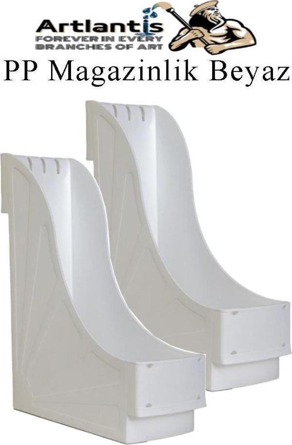 Plastik Magazinlik Beyaz 2 Adet Plastik Kutu Klasörü Magazinlik A4 Dosya ve Masa Düzenleyici Sınıf Ev Ofis - Image 1