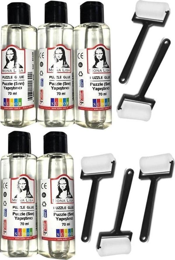Puzzle Yapıştırıcı 70 ml 5 Adet ve Silindir Sünger Fırça 5 Adet Monalisa Pazıl Yapıştırıcısı - Image 1