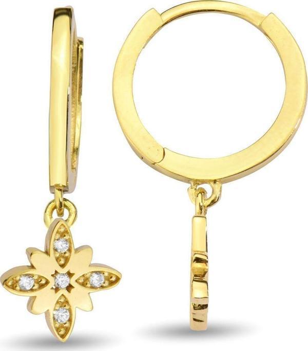 Çgk Çiğdem Gürel Kuyumculuk Çiçek Halka Altın Küpe - Image 1