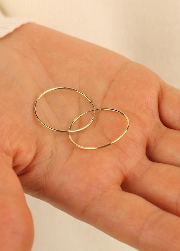 Çgk Çiğdem Gürel Kuyumculuk 14 Ayar 2.5Cm Halka Altın Küpe - Image 1