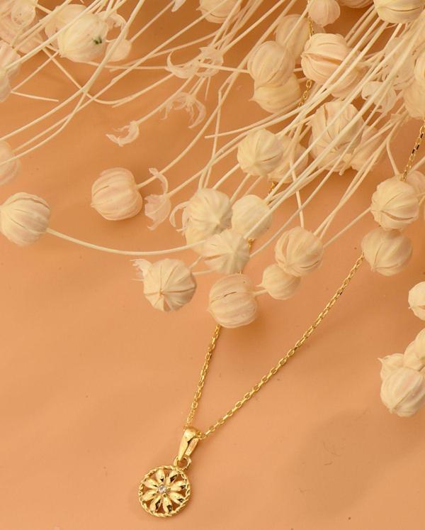 Çgk Çiğdem Gürel Kuyumculuk Güneş Altın Kolye - Image 1