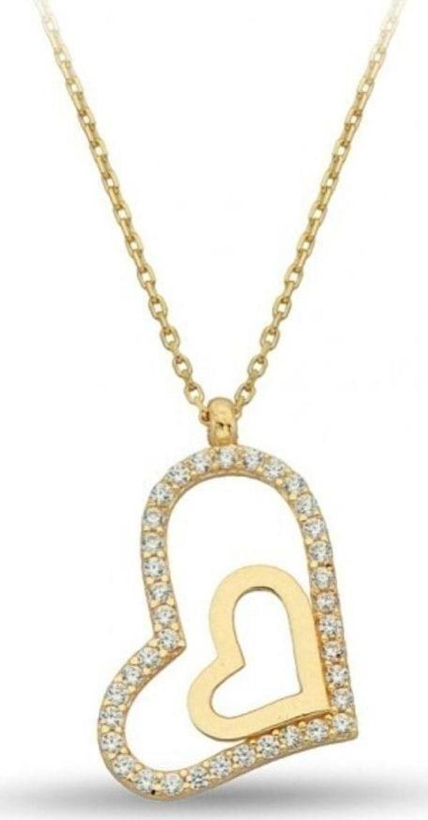Çgk Çiğdem Gürel Kuyumculuk Sevgililer Günü Kalp Altın Kolye Zk0195 - Image 1