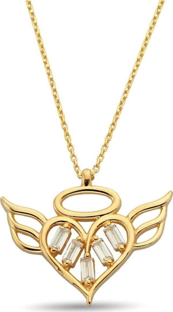 Çgk Çiğdem Gürel Kuyumculuk Kanatlı Kalp Altın Kolye Zk0145 - Image 1