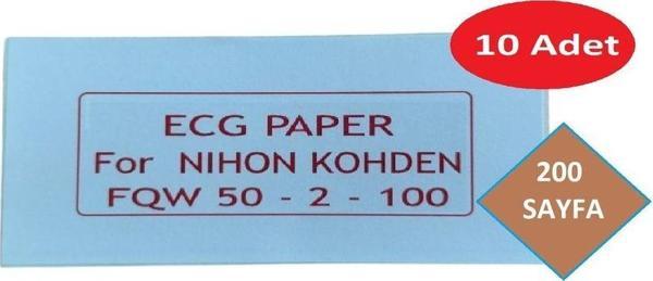 ECG Kağıdı Nihon Kohden FQW 50-2-100 Z Katlamalı 10 Adet 200 Sayfa - Image 1