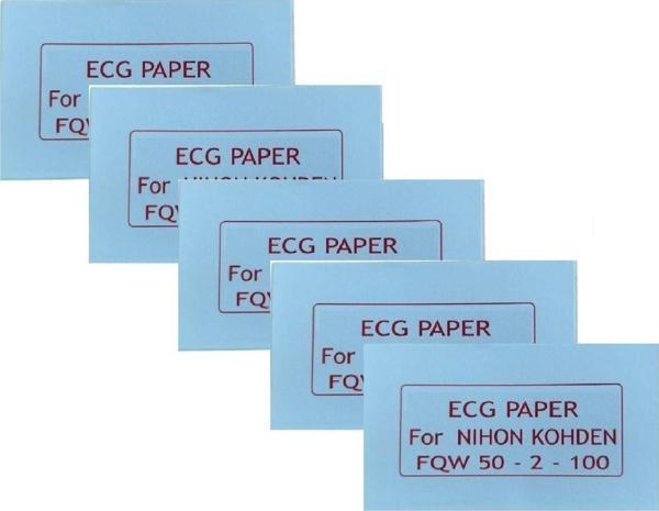 ECG Kağıdı Nihon Kohden FQW 50-2-100 Z Katlamalı 5 Adet 100 Sayfa - Image 1