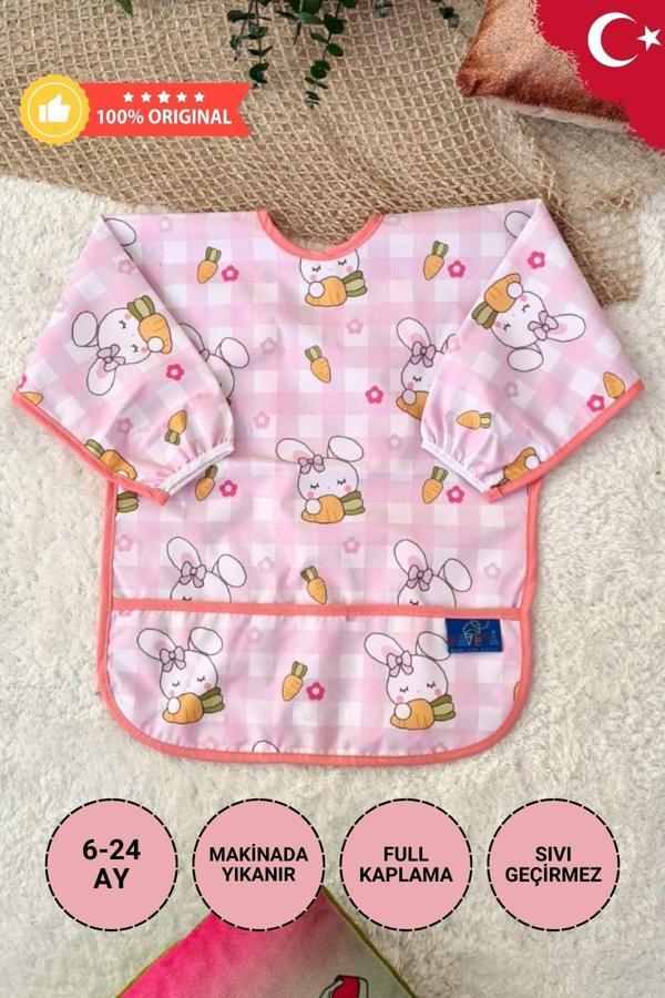 Anp Moda Tasarım Carrot Desenli Sıvı Geçirmez Unisex Aktivite Ve Mama Önlüğü 6-24 Ay - Image 1