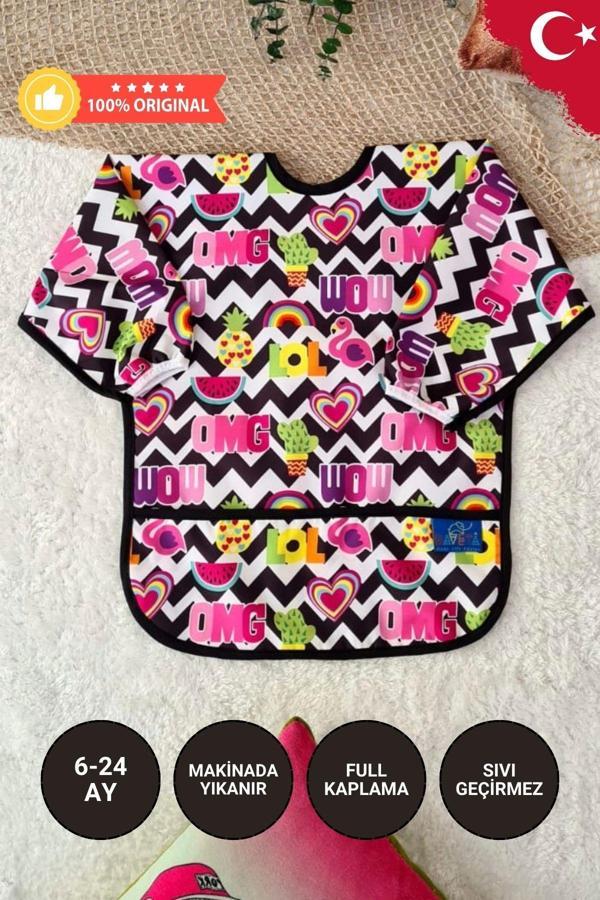 Anp Moda Tasarım Lol Desenli Sıvı Geçirmez Kız Aktivite Ve Mama Önlüğü 6-24 Ay - Image 1
