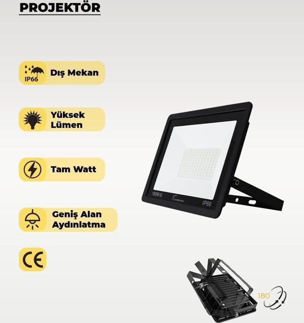 100W Led Projektör Beyaz Işık - Image 1
