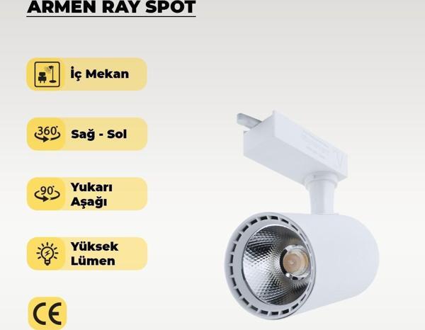 20W Beyaz Ray Spot Armen 6500K Beyaz Işık - Image 1