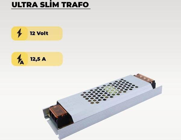 12V 12,5A Ultra Slim Led Trafo - Image 1