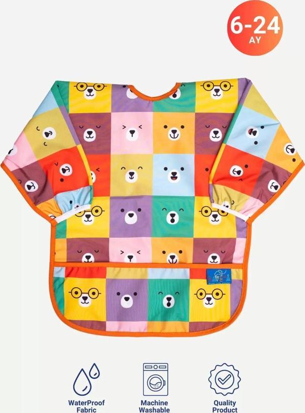 Anp Moda Tasarım Renkli Karakter Uzun Kol Sıvı Gecirmez Aktivite-Mama Önlüğü 6-24 Ay - Image 1