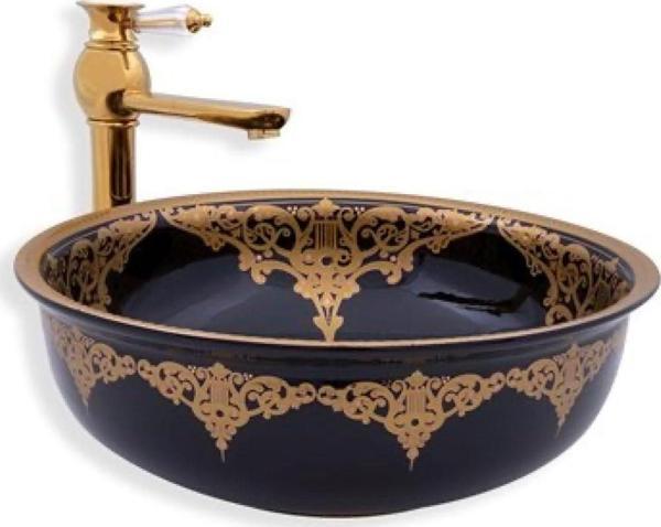 LENA TEZGAH ÜSTÜ ÇANAK LAVABO E-7021 SİYAH - Image 1