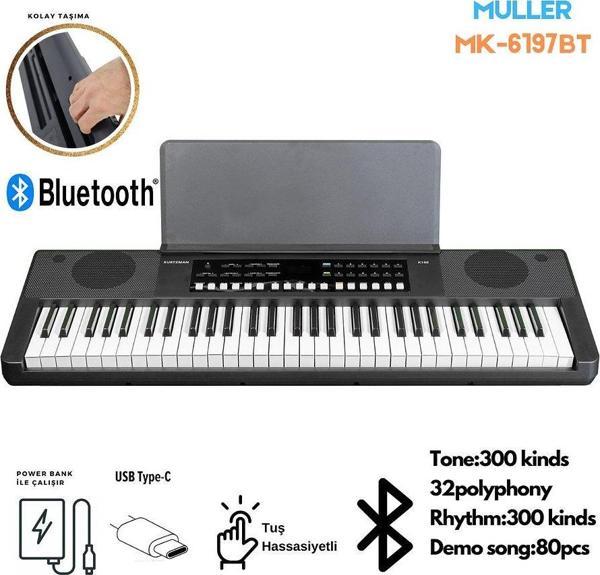 MÜLLER MK-6197BT 61 TUŞ ORG TUŞ HASSASİYETLİ (BLUETOOTH ÖZELLİKLİ) - Image 1