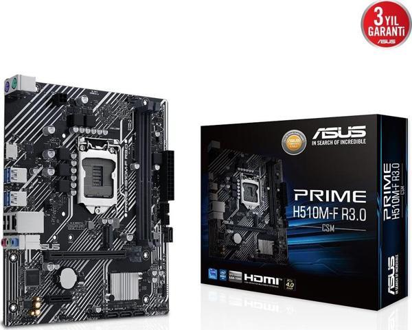 ASUS PRIME H510M-F R3.0-CSM INTEL H470 LGA1200 HDMI VGA ANAKART - Image 1