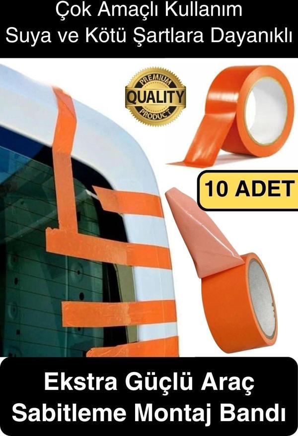 10 Adet İz Bırakmaz 50mmx30mt Araba Montaj Bandı Oto Araç Sabitleme Bant Ekstra Güçlü Suya Dayanıklı - Image 1
