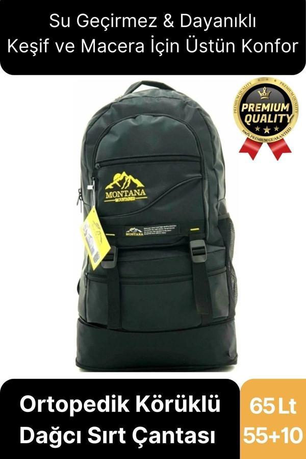 65 Lt Ortopedik Dayanıklı Büyük Boy Çok Gözlü Su Geçirmez Körüklü Kamp Trekking Outdoor Sırt Çantası - Image 1
