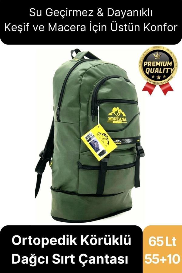 65 Lt Ortopedik Dayanıklı Büyük Boy Çok Gözlü Su Geçirmez Körüklü Kamp Trekking Outdoor Sırt Çantası - Image 1