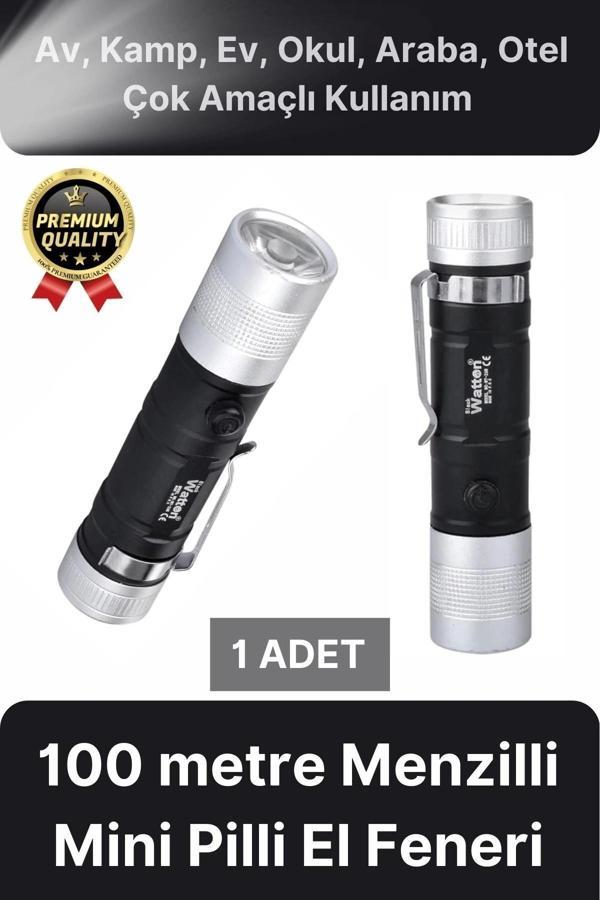 Çok Amaçlı 100 metre Menzilli Tek Mod Beyaz Enerji Tasarruflu Kamp Ev Mini Cep Tipi Pilli El Feneri - Image 1