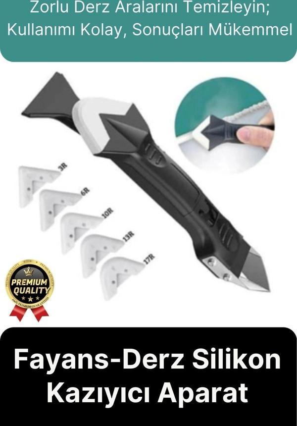 Çok Amaçlı Mutfak Banyo Fayans Derz Silikon Temizleme Kazıyıcı Sıyırıcı Ve Uygulayıcı Aparat 6 Parça - Image 1