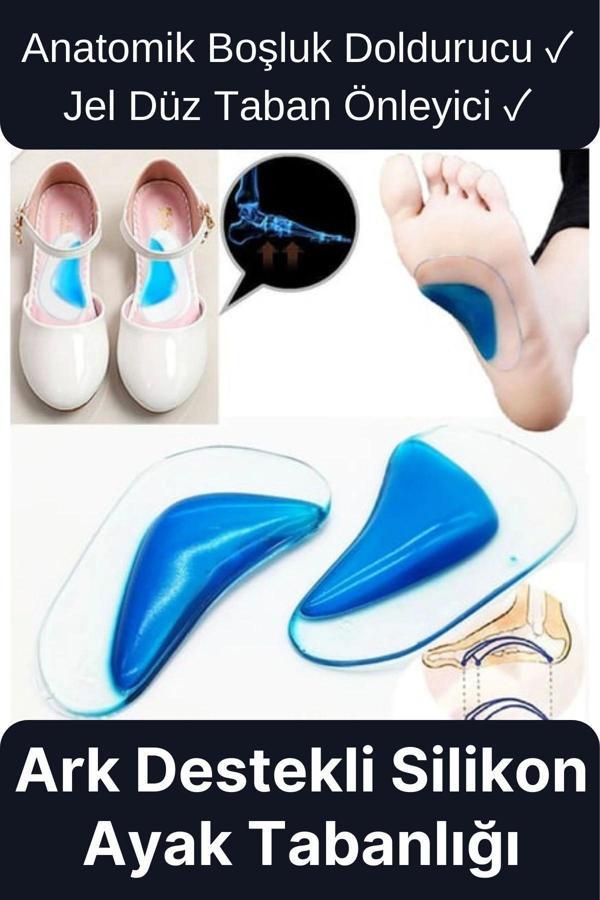 Çok Amaçlı Rahat Anatomik Boşluk Doldurucu Jel Düz Taban Önleyici Ark Destek Silikon Ayak Tabanlığı - Image 1