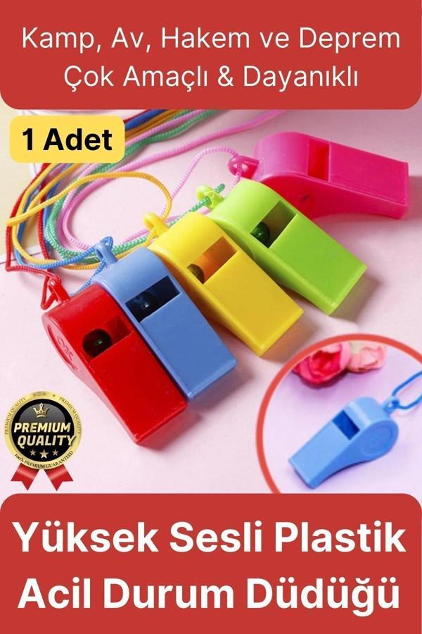 Çok Amaçlı Yüksek Sesli Renkli Kamp Av Spor Deprem Çağrı Hakem Plastik Acil Durum Düdüğü - 1 Adet - Image 1