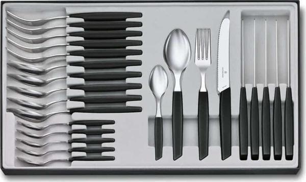 ​Victorinox 6.9093.11W.24 Swiss Modern Siyah Masa Seti, 24 Parça - Image 1