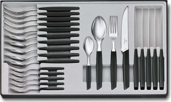 ​Victorinox 6.9093.12W.24 Swiss Modern Siyah Masa Seti, 24 Parça - Image 1