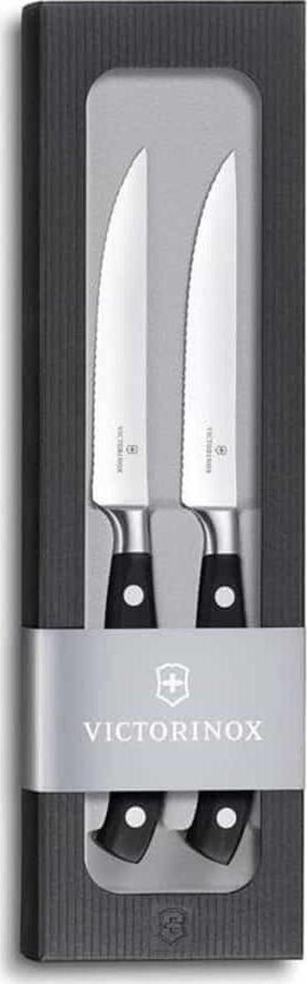 Victorinox 7.7242.2W 12cm Siyah 2li Dövme Çelik Biftek Bıçağı, Hediye Kutulu - Image 1