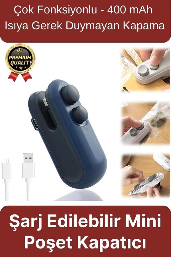 Çok Fonksiyonlu Isıya Gerek Duymayan 400mAh Şarj Edilir Mini Poşet Ambalaj Ağzı Kapatıcı Ve Kesici - Image 1