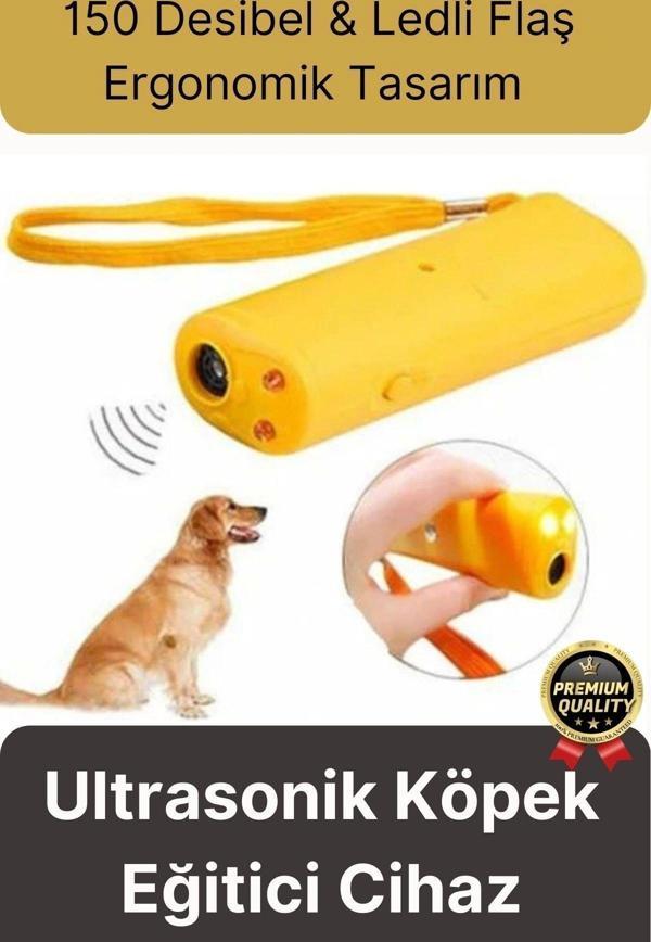 Premium Susturucu Sensör Pilli 9Volt 150 Desibel Ledli Flaş Ultrasonik Köpek Eğitici Cihaz - Image 1