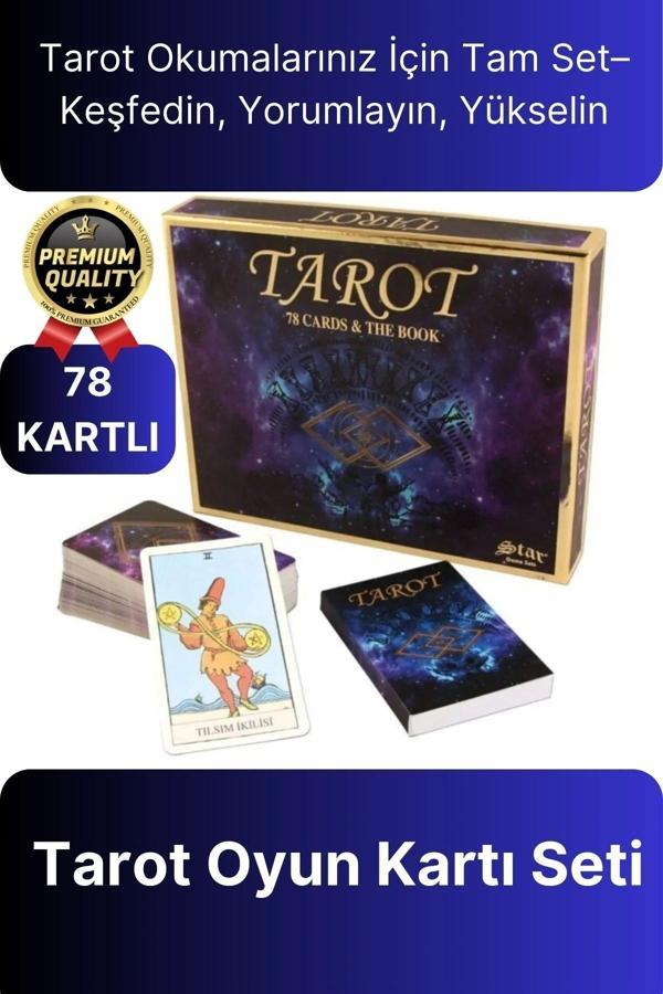 Profesyonel Deluxe 78 Kartlı Açıklanmış Terimli Gelecekle İlgili Spiritüel Tarot Oyun Kartı Seti - Image 1