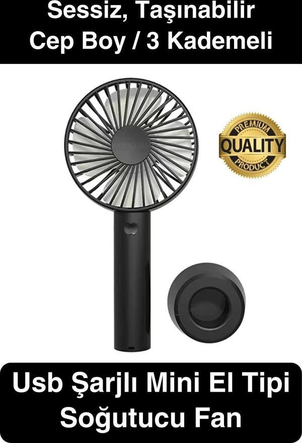Taşınabilir El Tipi Usb Şarjlı 3 Kademeli Mini Pervane Serinletici Fan Soğutucu Sessiz Çalışabilen - Image 1