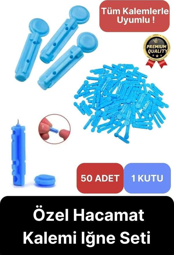 Tüm Kalemlerle Uyumlu Şeker Parmak Delme 50 Adet Özel Hacamat Kalemi Iğne Seti-1 Kutu - Image 1