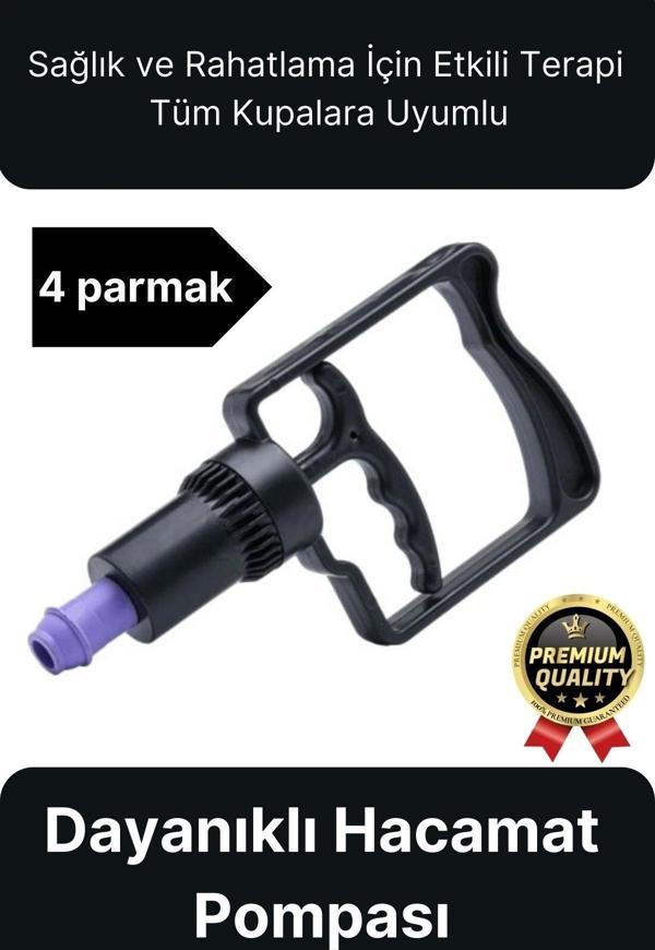 Kaliteli Dayanıklı Tüm Kupalara Uyumlu Islak Kuru Kullanım 4 Parmak Hacamat Çekme Vakum Pompası - Image 1