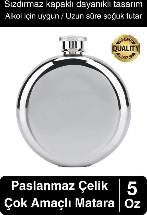 Limited Edition 5 Oz Paslanmaz Çelik Sızdırmaz Sıvı İçecek Kamp Cep Su Matarası Dayanıklı - Image 1