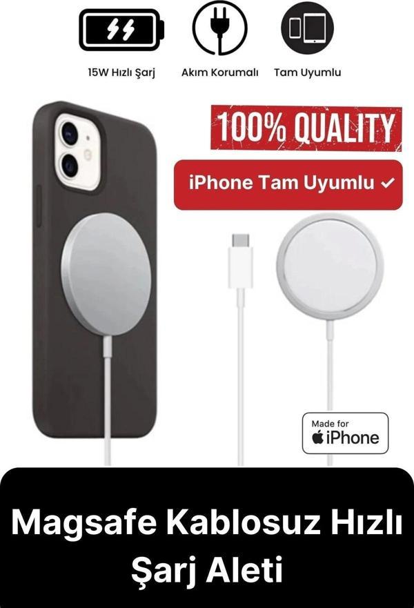 Modern Kablosuz Mıktanıslı Wireless iPhone 11 12 13 14 15 Süper Hızlı 15W Magsafe Şarj Aleti - Image 1