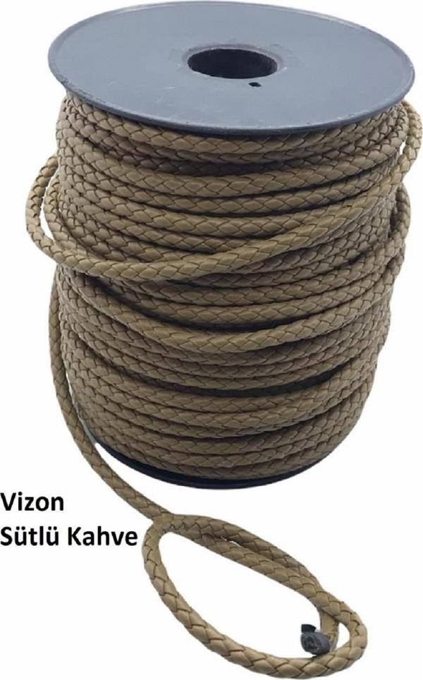 Bileklik ve Anahtarlık için Yuvarlak Örgü Suni Deri Kordon 5mm 1 metre - Image 1