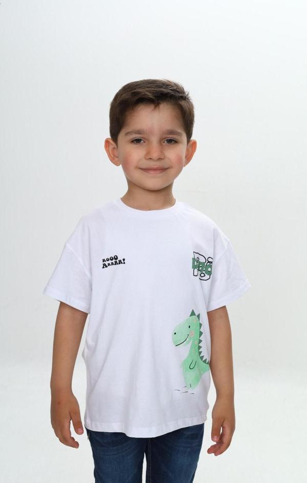Toontoy Erkek Çocuk Dinazor Yazı Baskılı Tişört - Image 1
