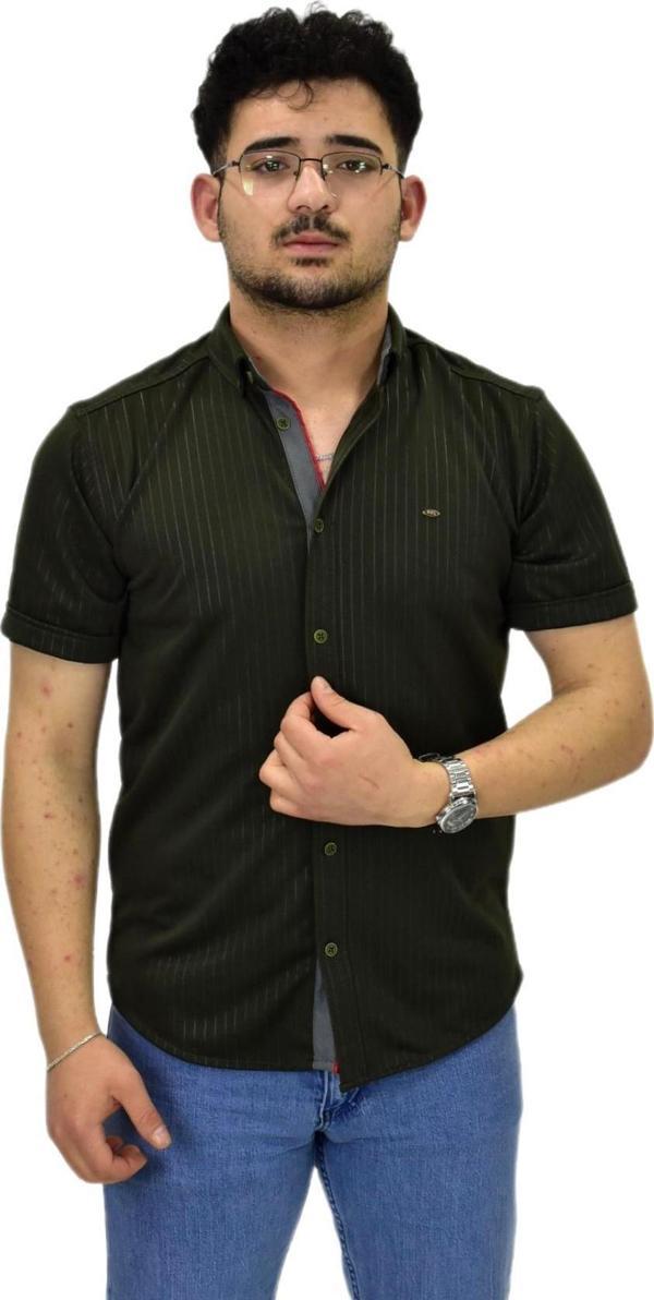 Erkek Spor Silim Fit Kısa Kol Gömlek BGL-ST04480 - Image 1