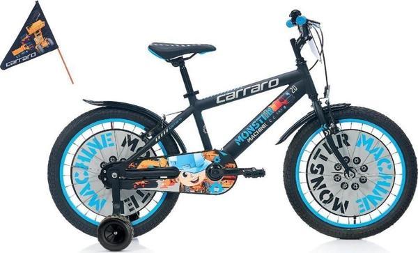 Carraro 20J Monster Çocuk Bisikleti - Mat Siyah Gri Mavi - Image 1