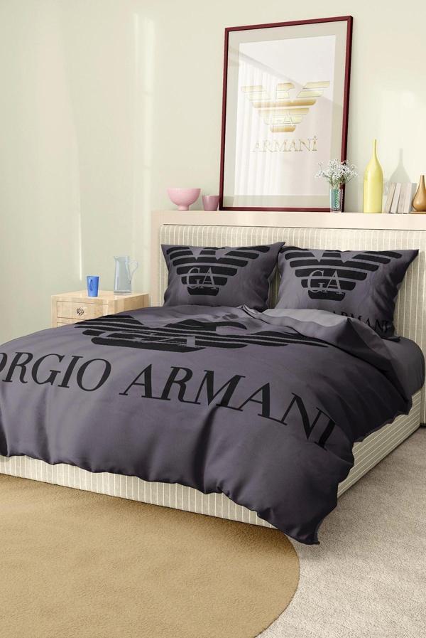 Marka Nevresim Takımı Çift Kişilik Pamuklu Saten Kumaş 6 Parça 3D Dijital Baskı Duvet Cover Set Mode - Image 1
