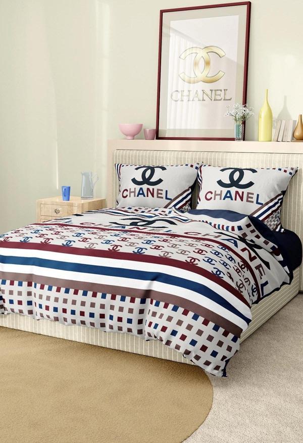 Marka Nevresim Takımı Çift Kişilik Pamuklu Saten Kumaş 6 Parça 3D Dijital Baskı Duvet Cover Set Mode - Image 1