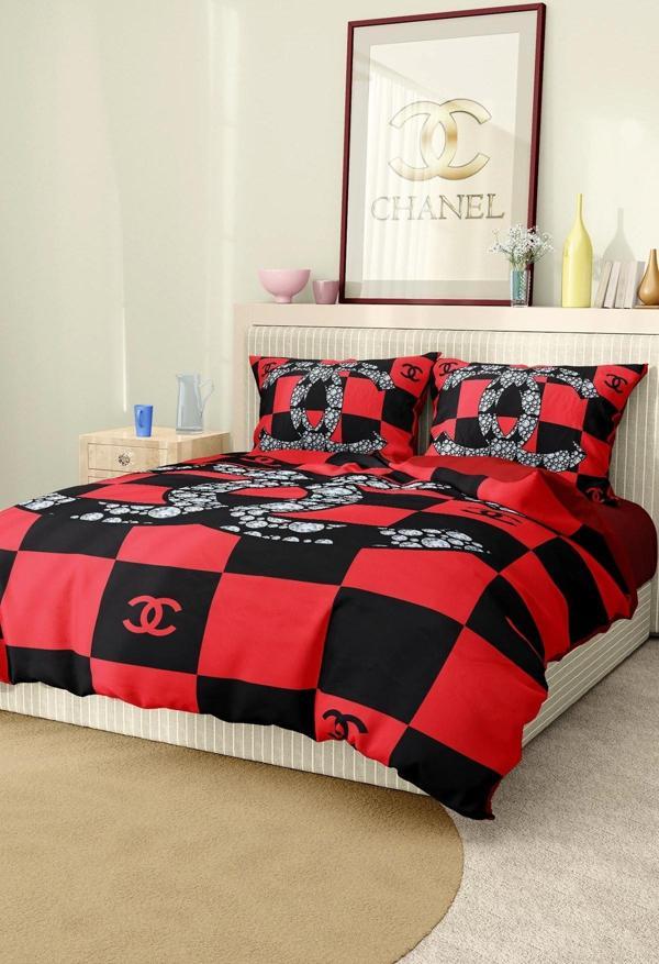 Marka Nevresim Takımı Çift Kişilik Pamuklu Saten Kumaş 6 Parça 3D Dijital Baskı Duvet Cover Set Mode - Image 1