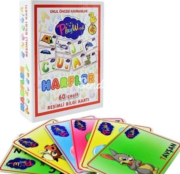 Nessiworld Playwood Eğitici Resimli Bilgi Kartı Harfler - Image 1